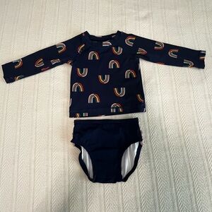 Hanna Andersson Blue Rainbow bathing suit